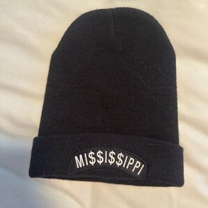 Black Mississippi Beanie Hat